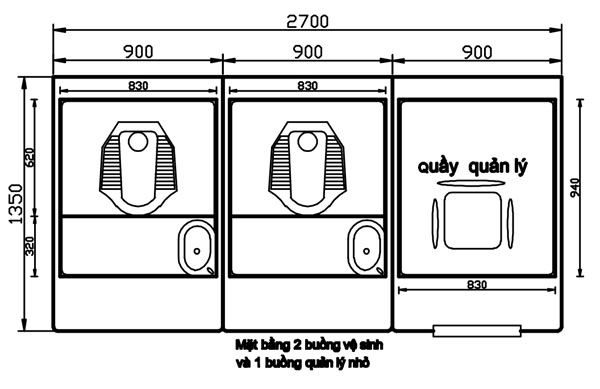 thiết kế mặt bằng nhà vệ sinh