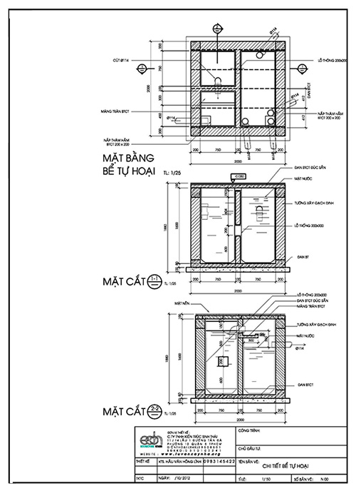bản vẽ mặt cắt nhà vệ sinh