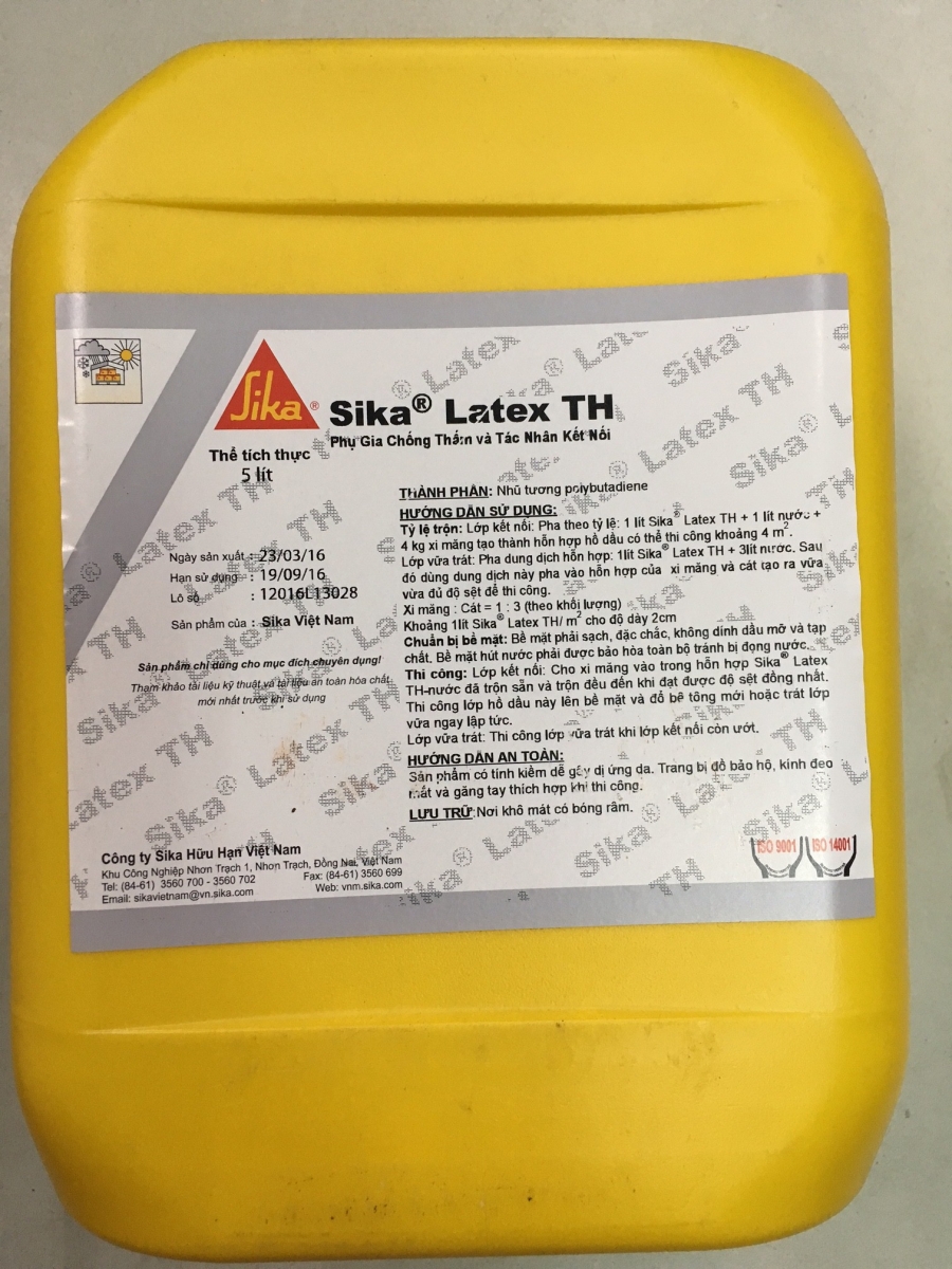 vật liệu chống thấm mái nhà sika latex th